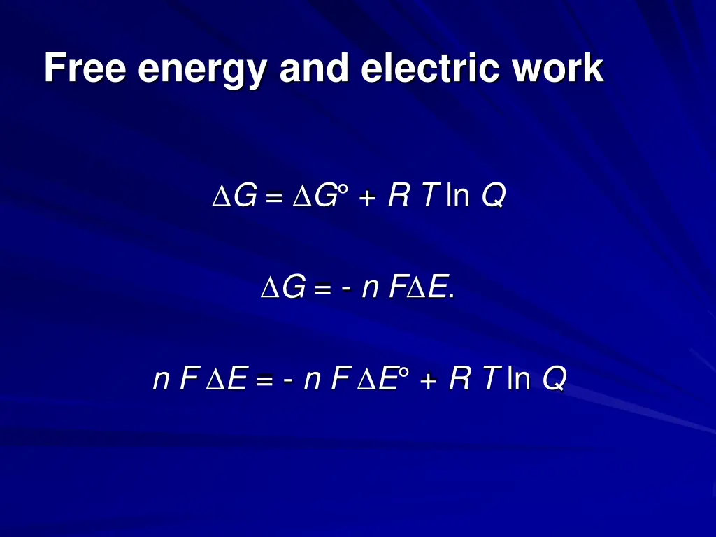 free energy and electric work