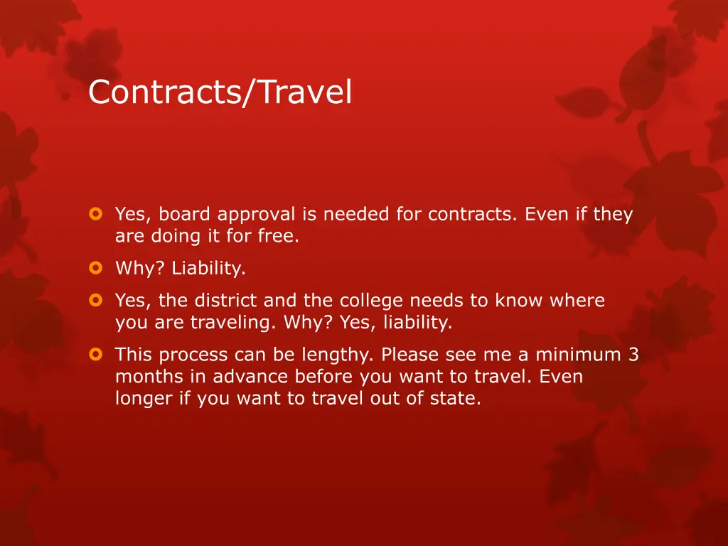 contracts travel