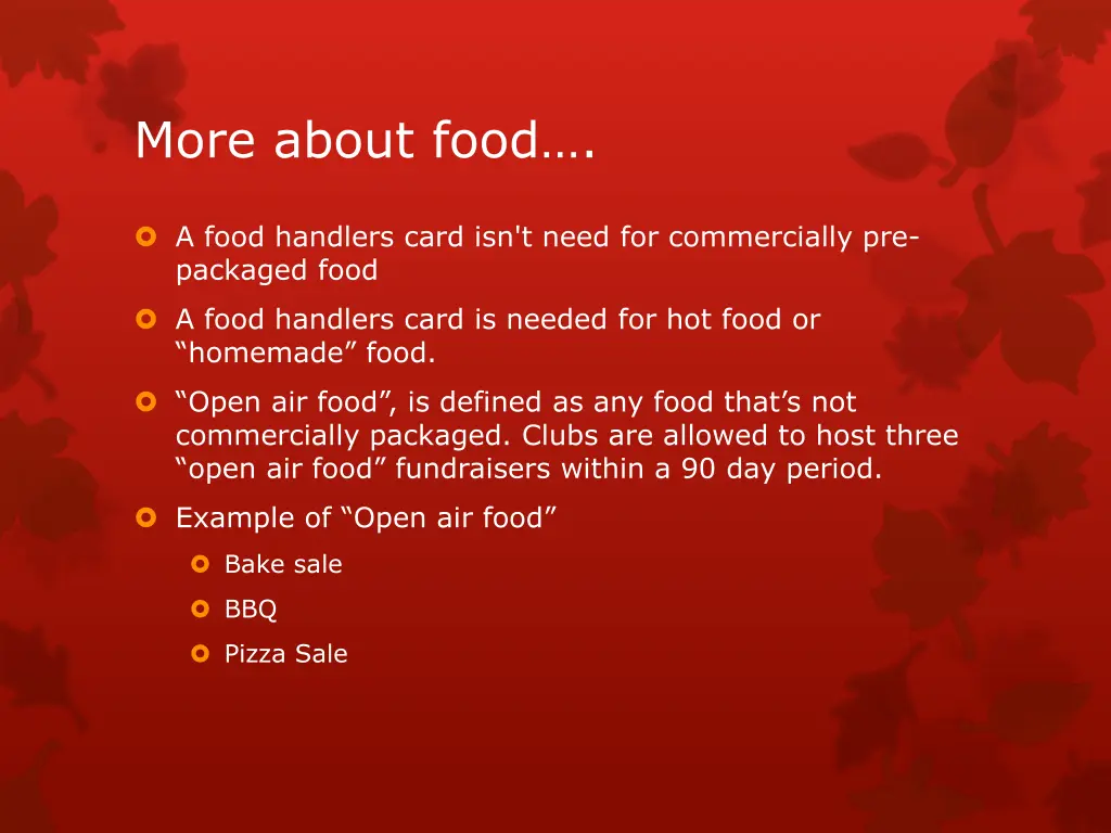 more about food