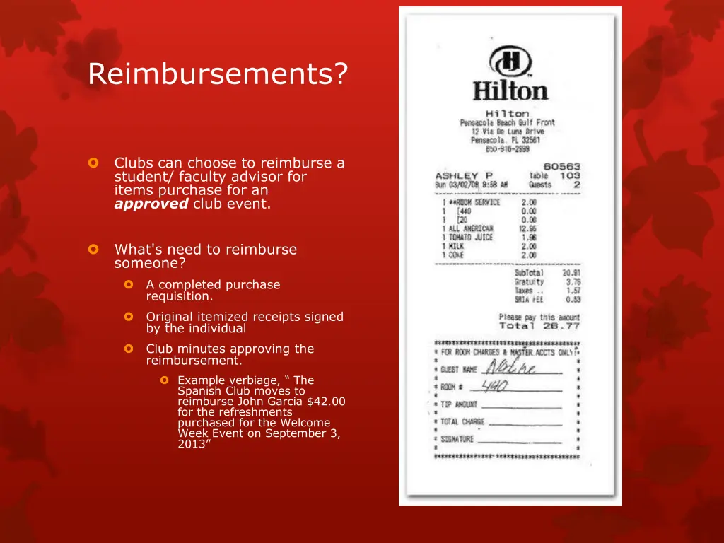 reimbursements
