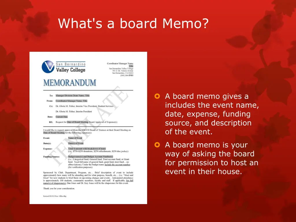 what s a board memo
