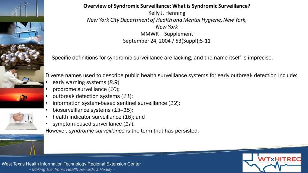 specific definitions for syndromic surveillance