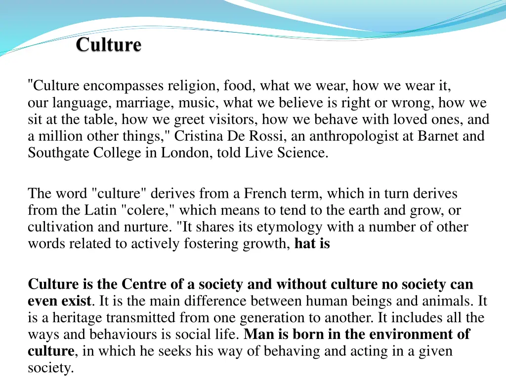 culture encompasses religion food what we wear