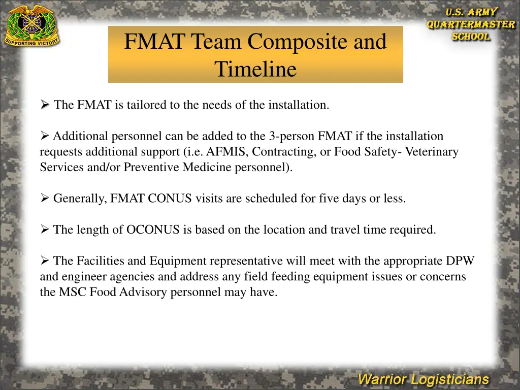 fmat team composite and timeline