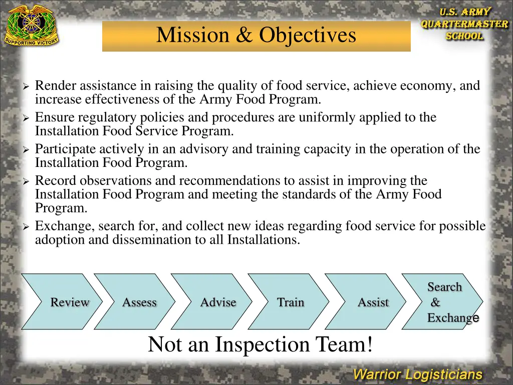 mission objectives