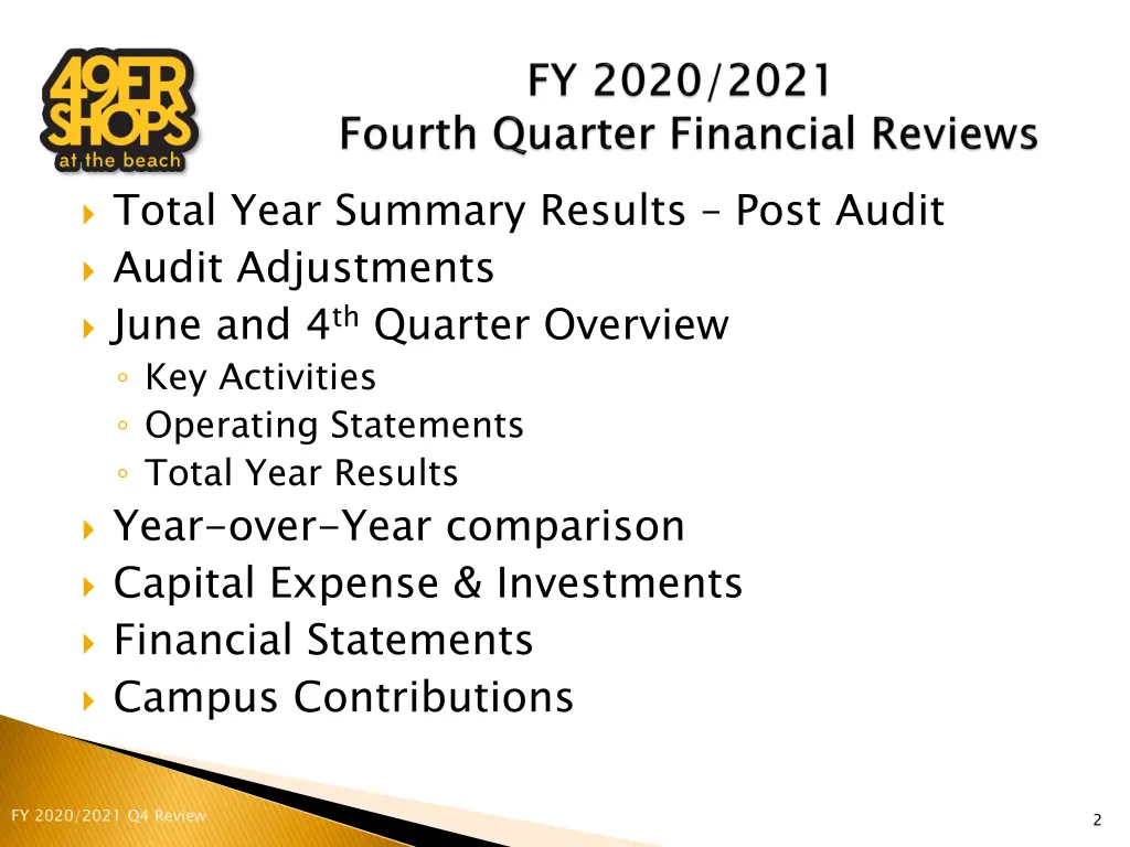 total year summary results post audit audit