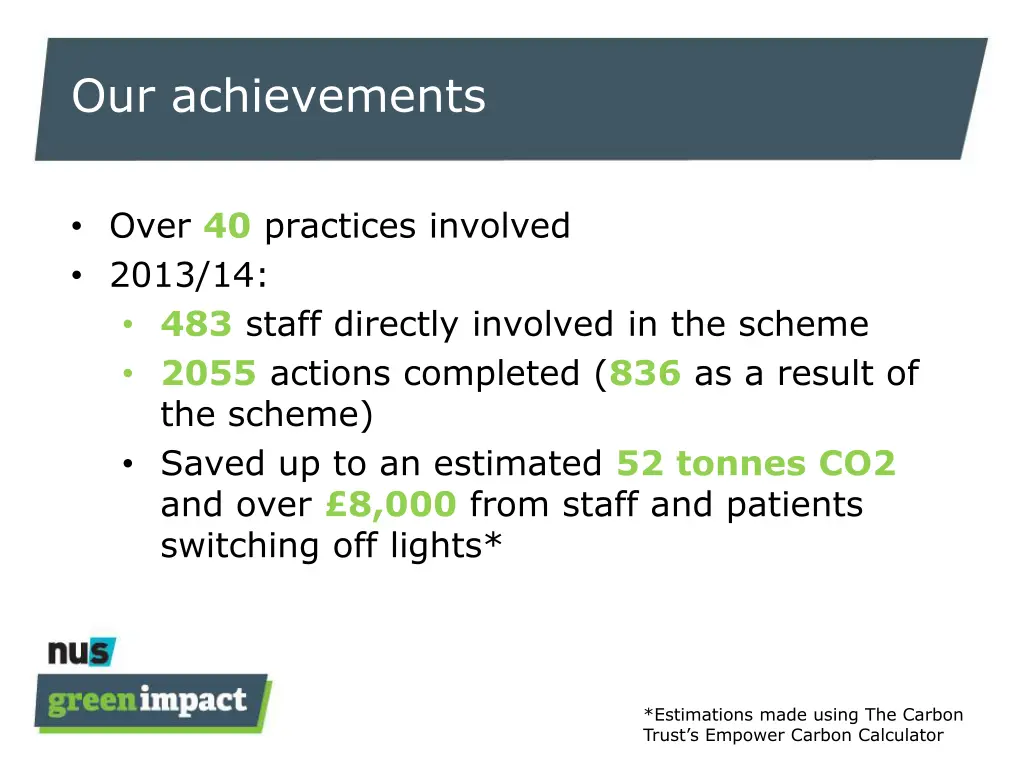 our achievements