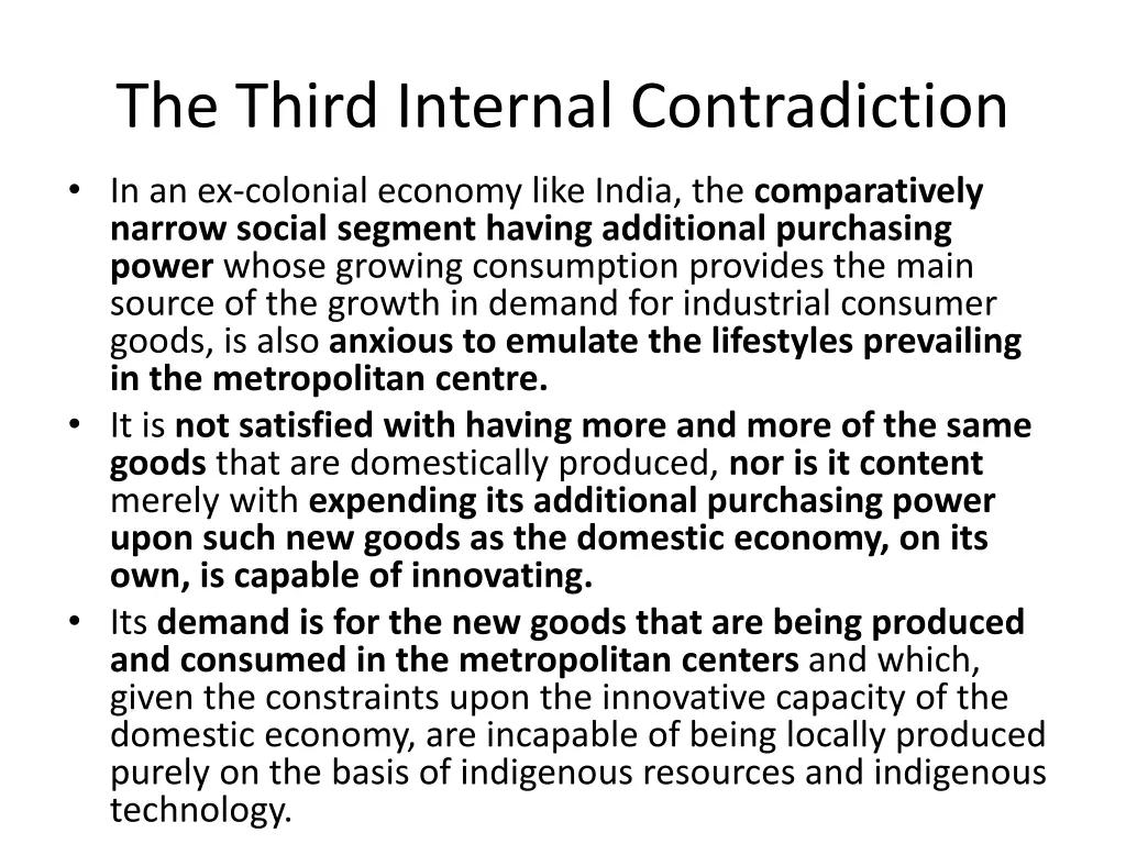 the third internal contradiction