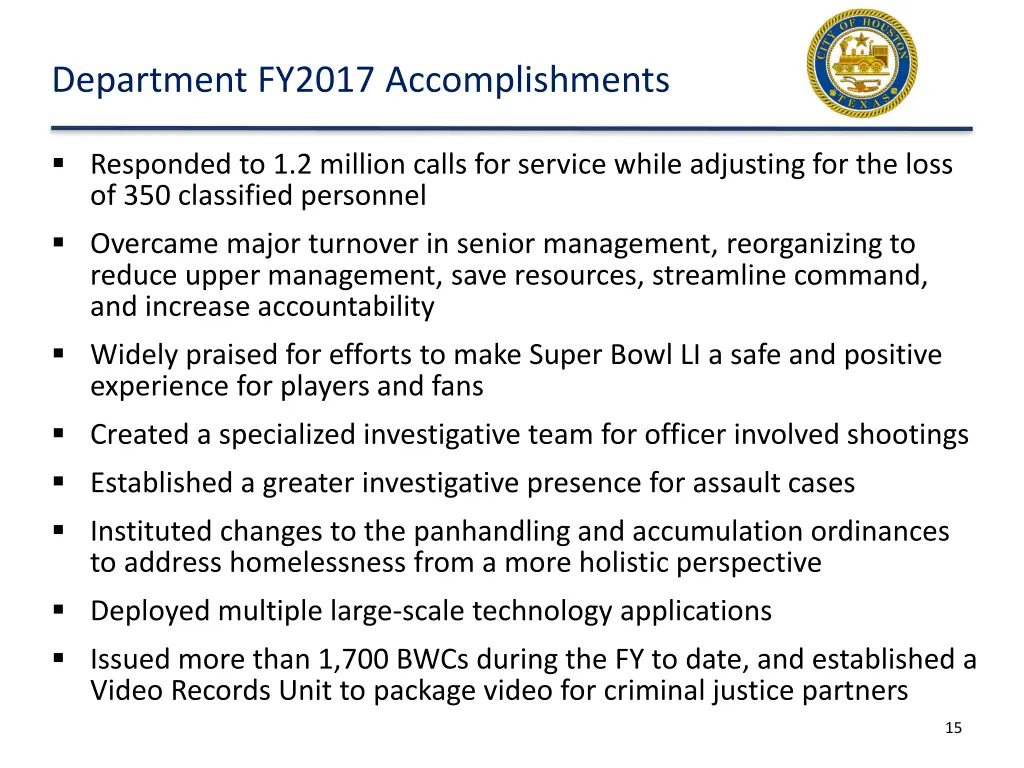 department fy2017 accomplishments