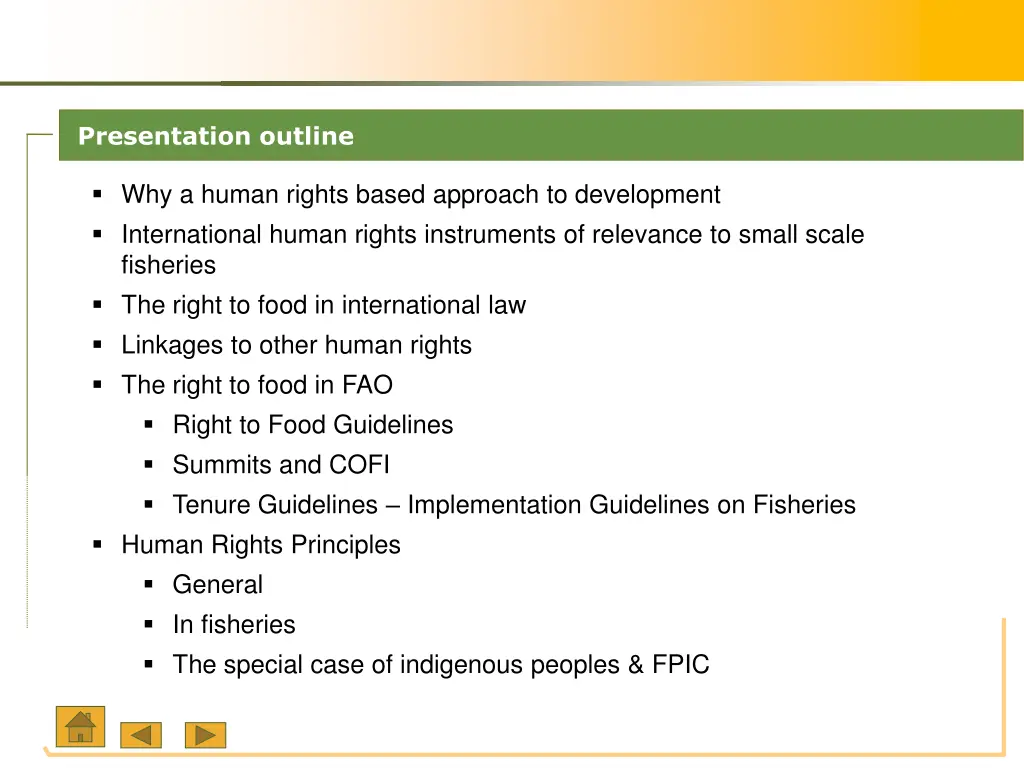 presentation outline