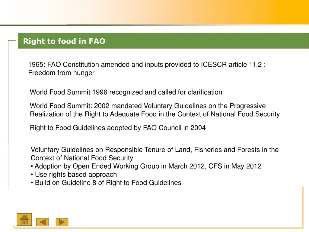 right to food in fao
