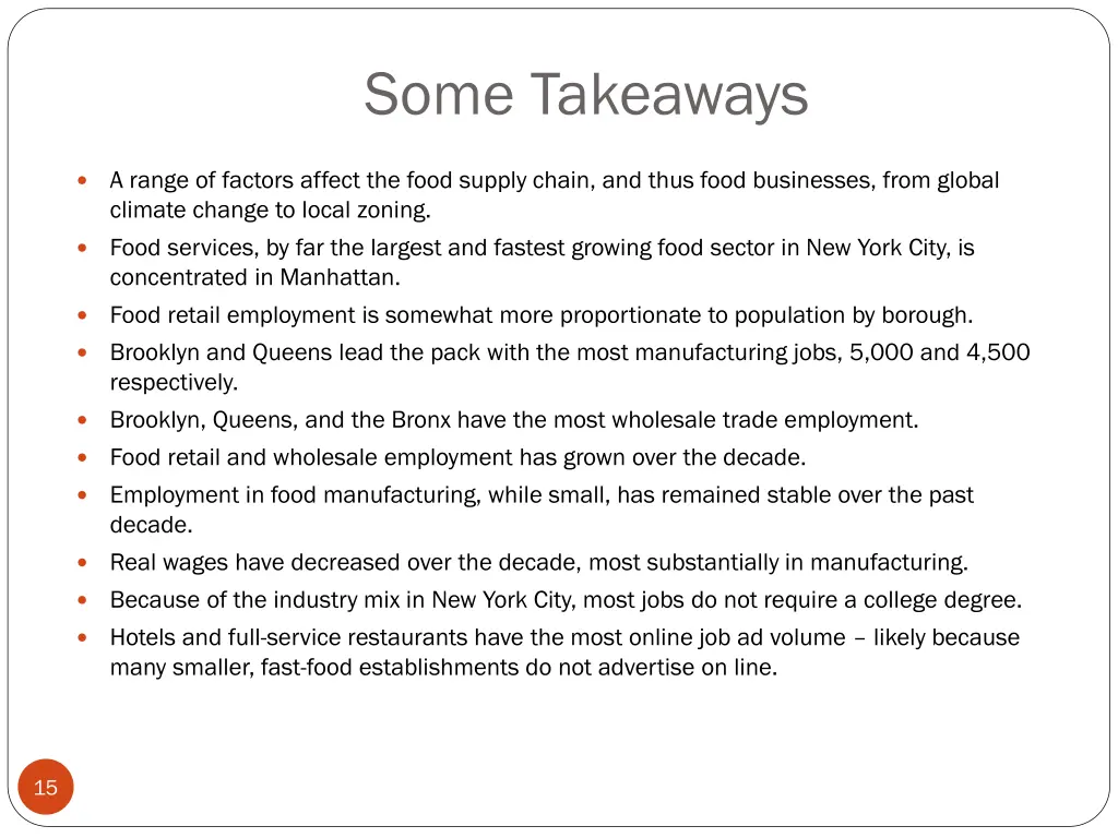 some takeaways