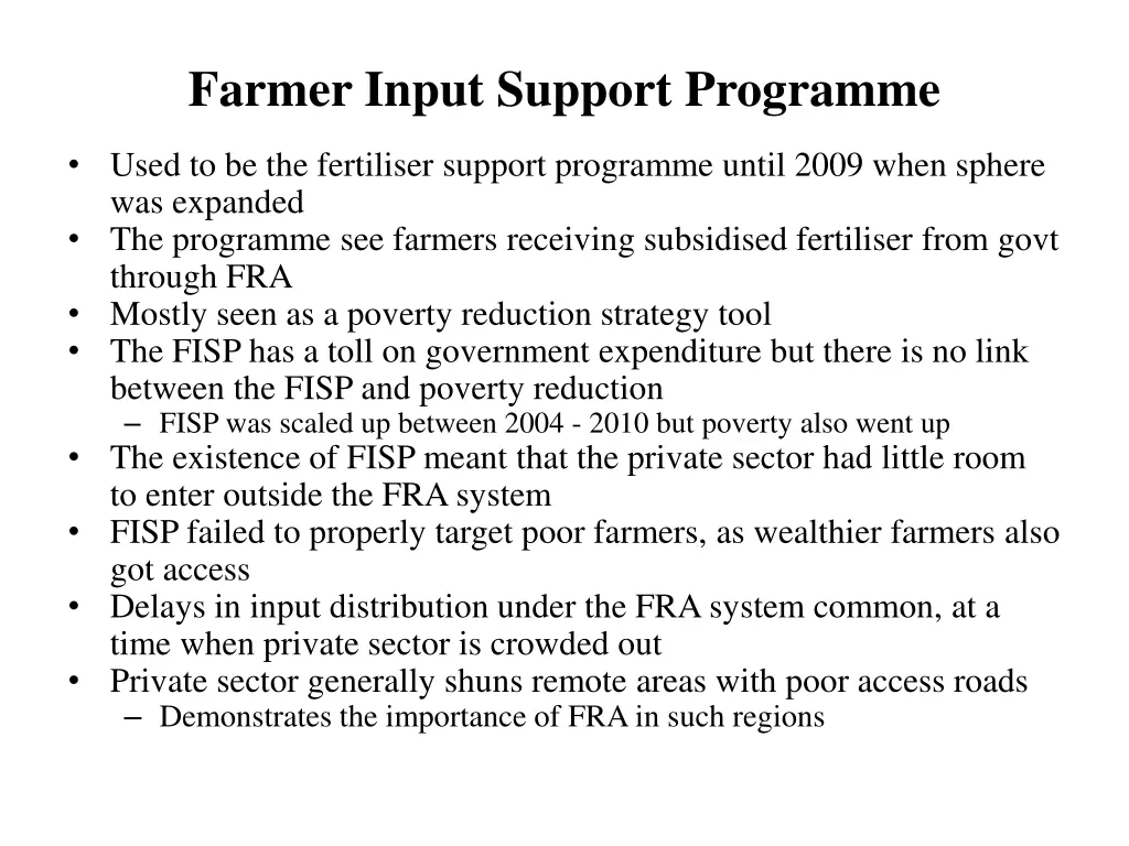 farmer input support programme