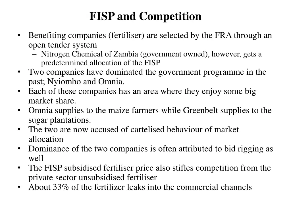 fisp and competition