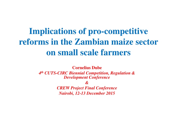 implications of pro competitive reforms