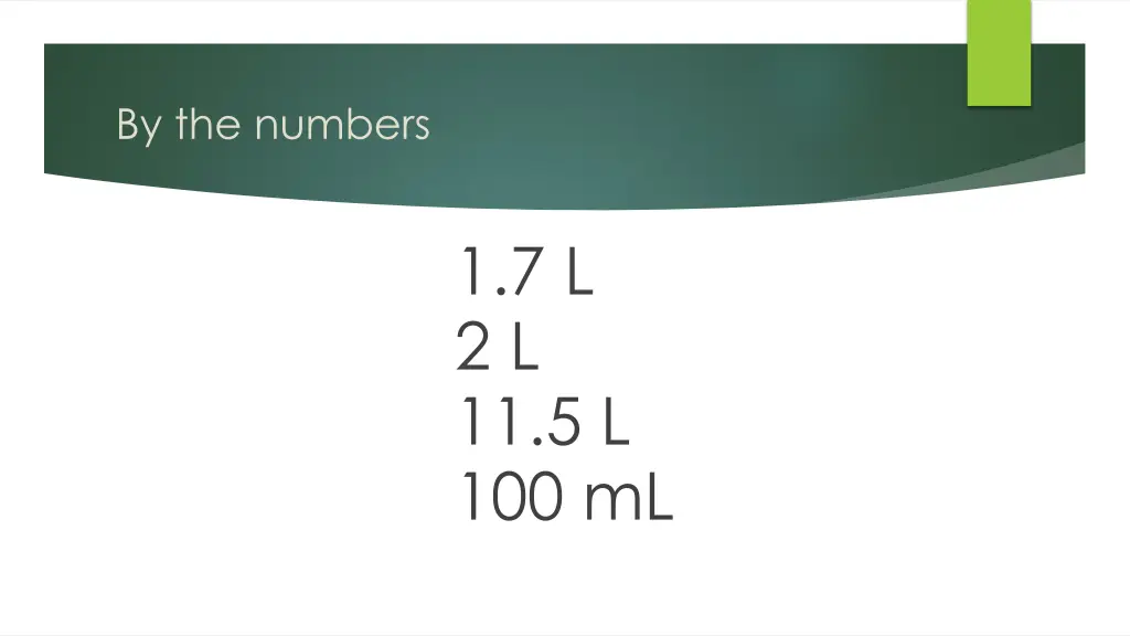 by the numbers