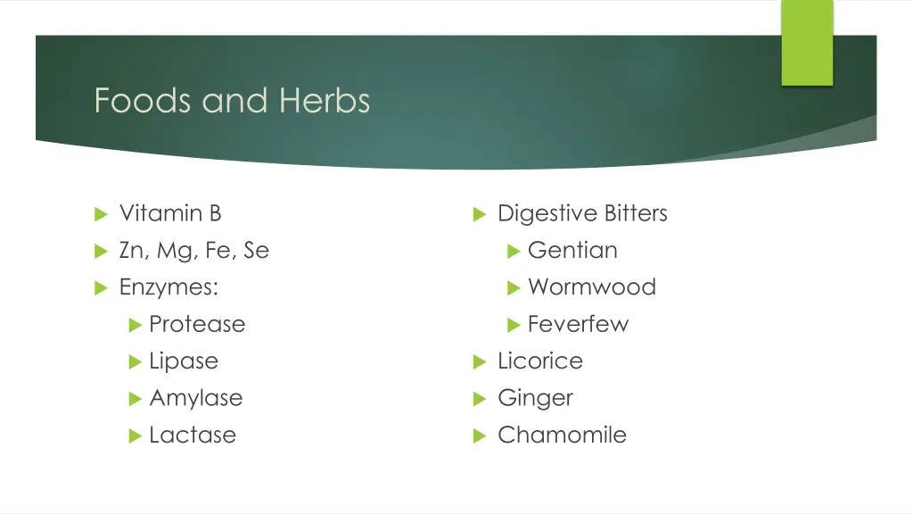 foods and herbs