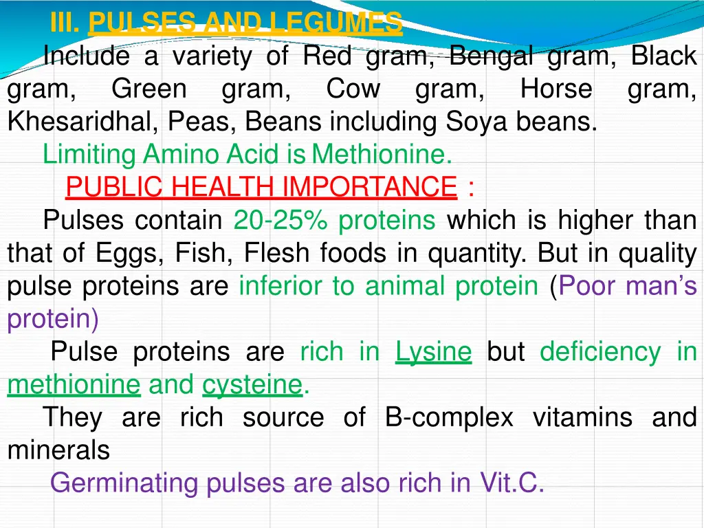 iii pulses and legumes include a variety