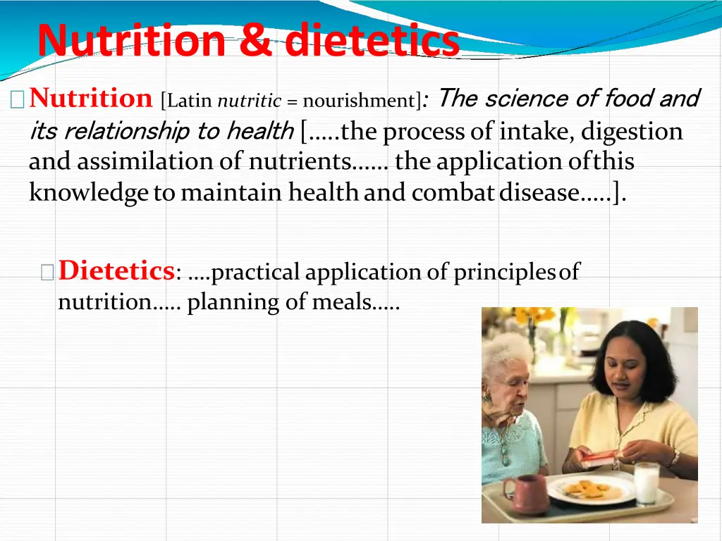 nutrition dietetics