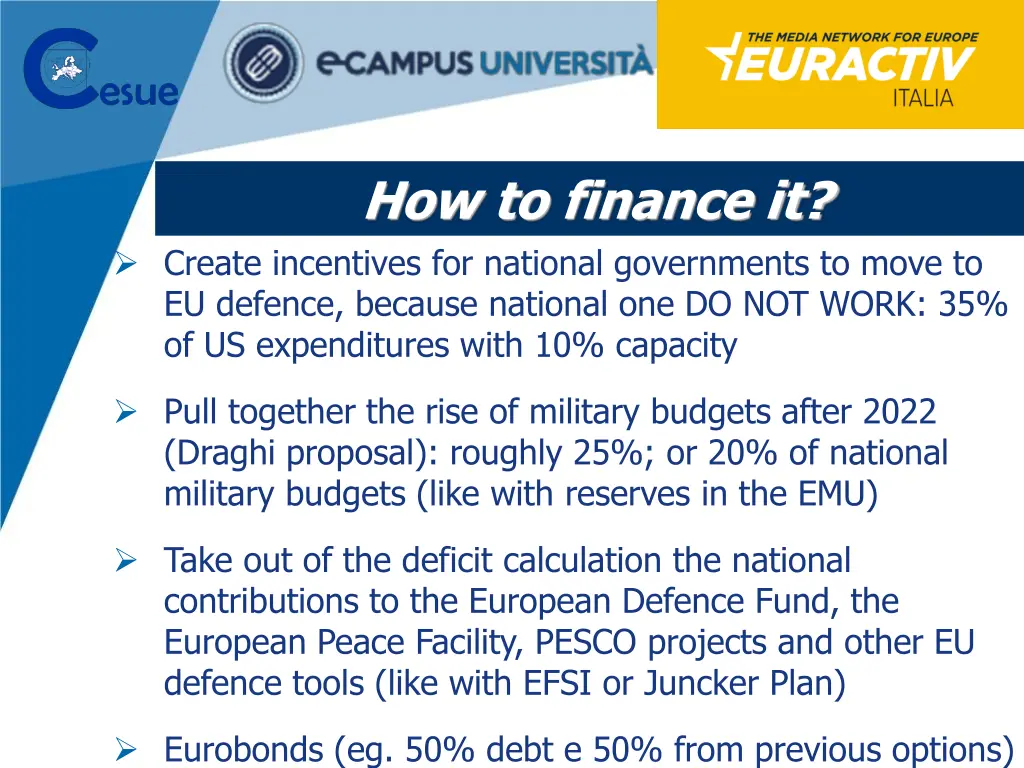 how to finance it