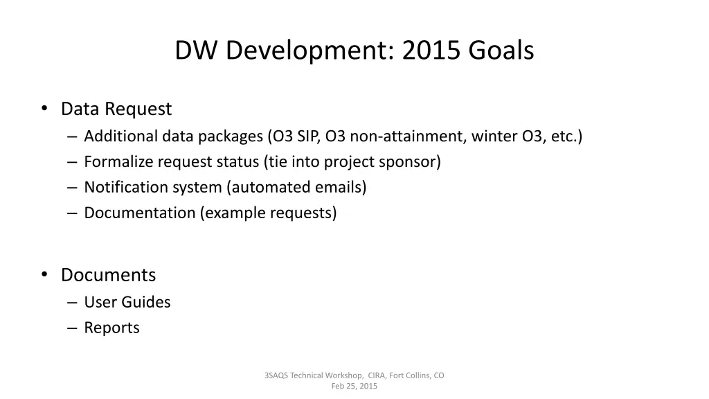 dw development 2015 goals 2
