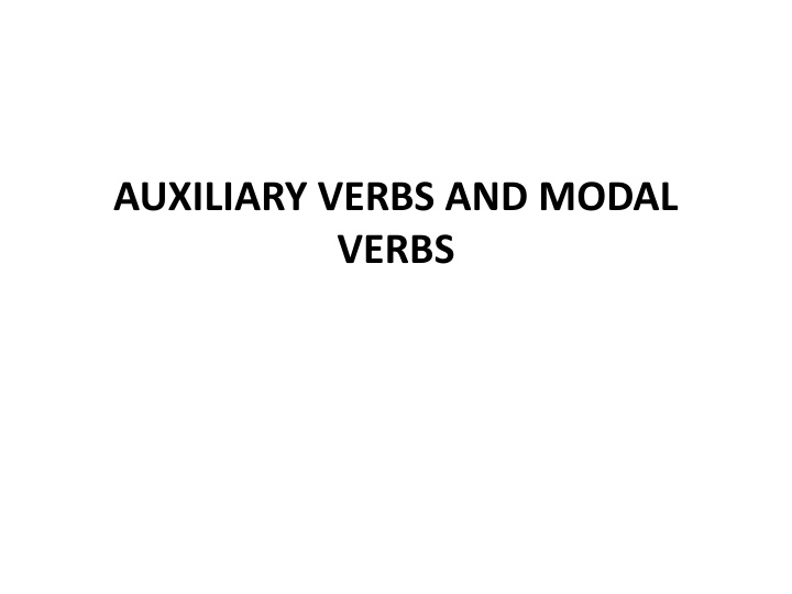 auxiliary verbs and modal verbs