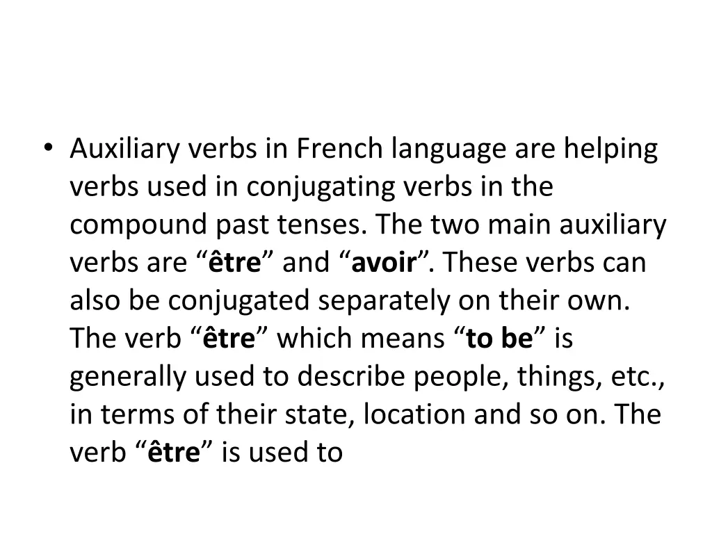 auxiliary verbs in french language are helping