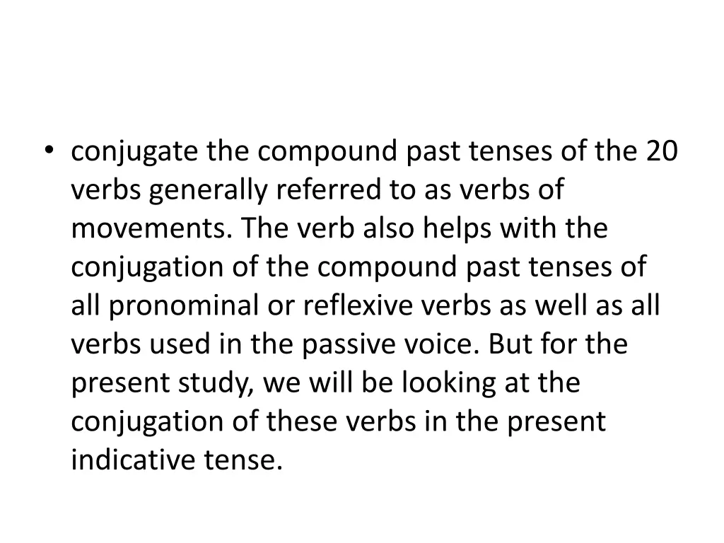 conjugate the compound past tenses