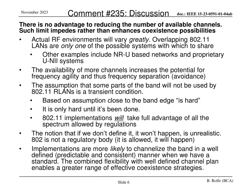 comment 235 discussion there is no advantage