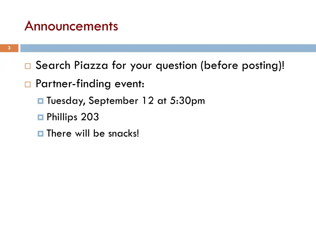 announcements