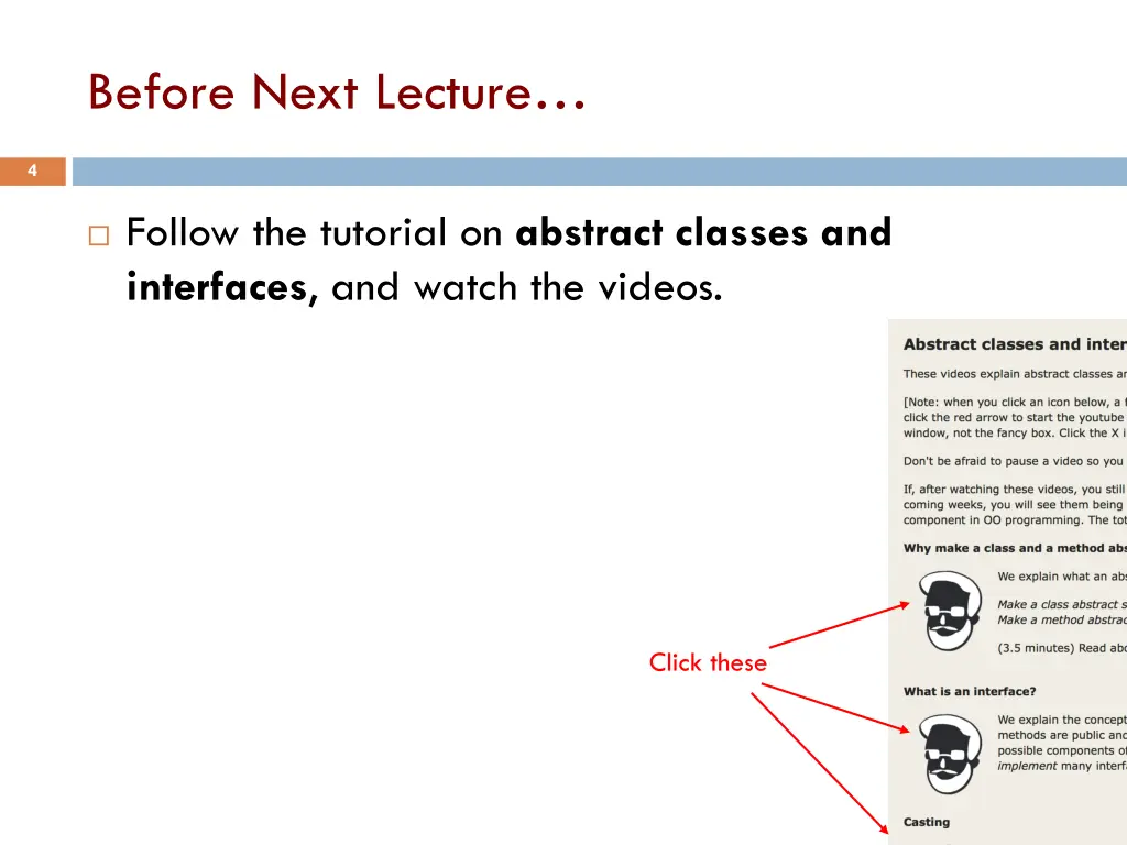 before next lecture
