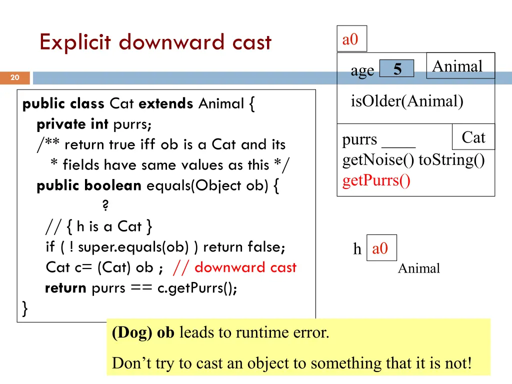 explicit downward cast