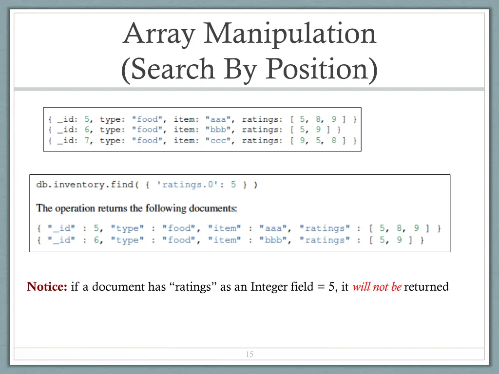 array manipulation search by position