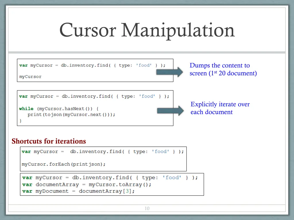 cursor manipulation