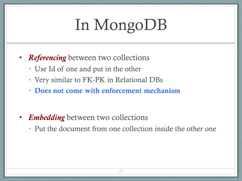 in mongodb