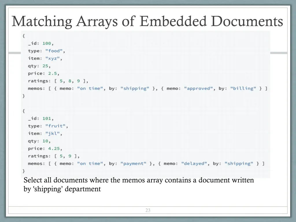 matching arrays of embedded documents 2