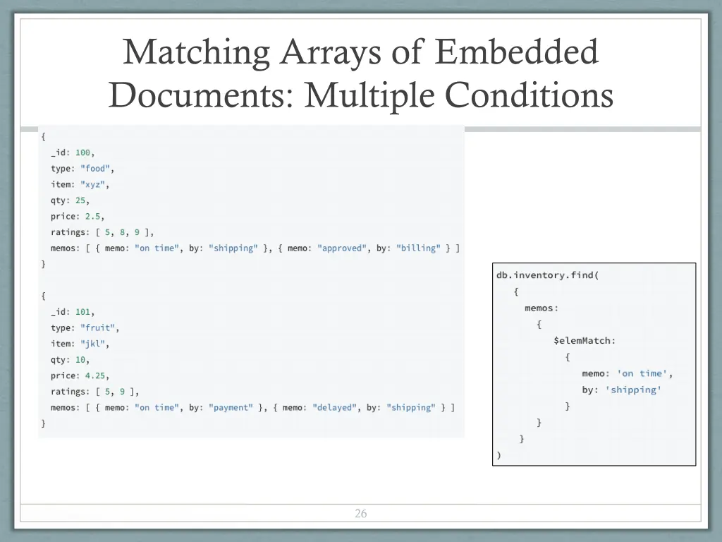 matching arrays of embedded documents multiple 1