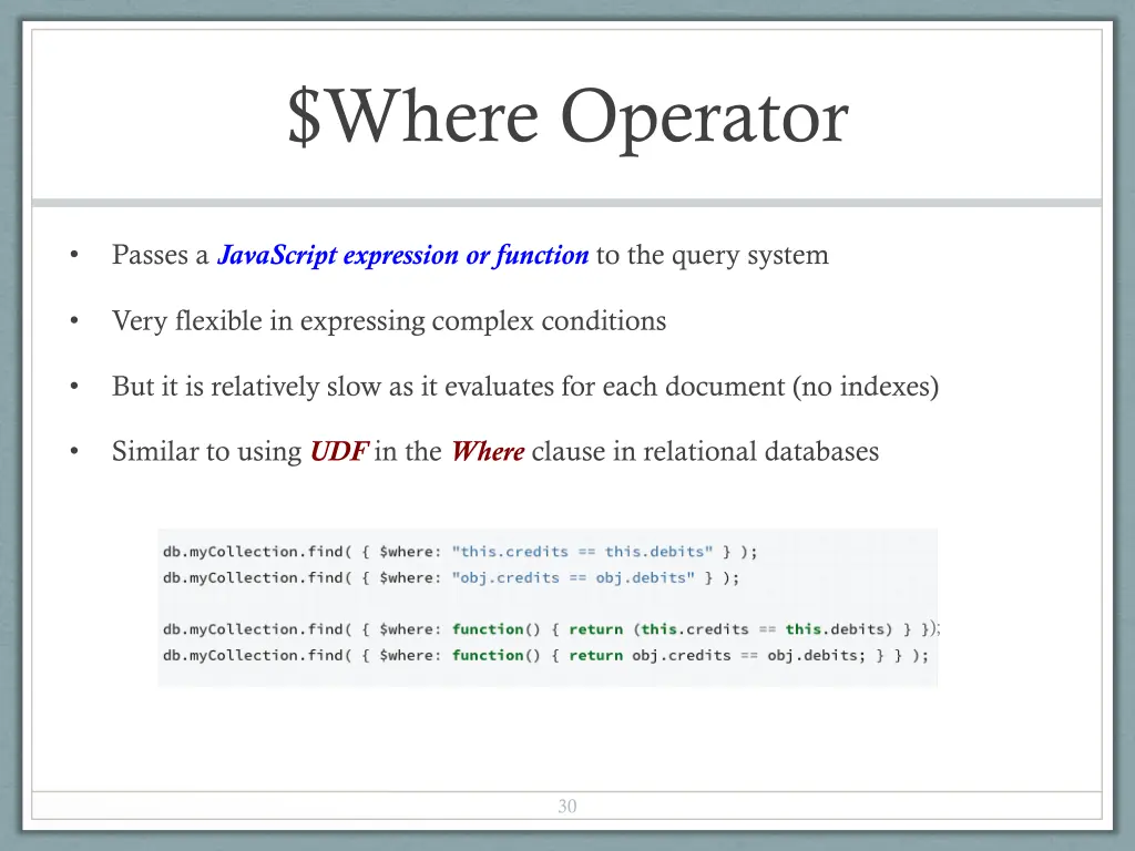 where operator
