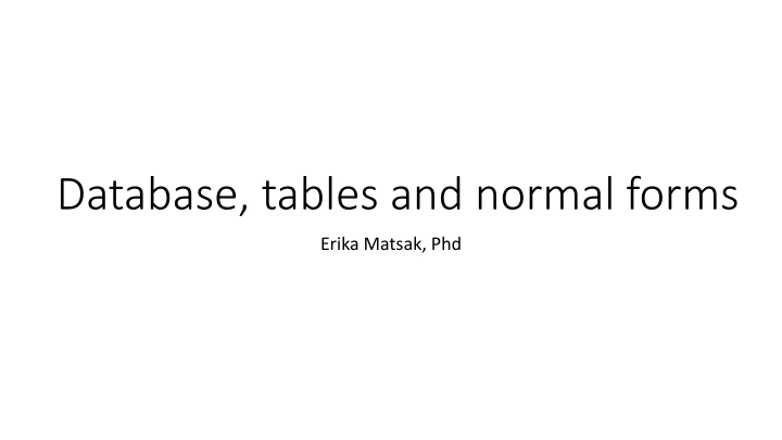 database tables and normal forms