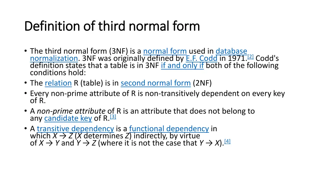 definition of third normal form definition