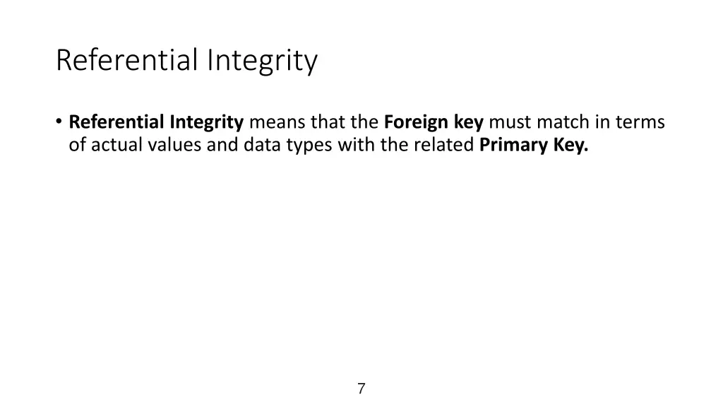 referential integrity