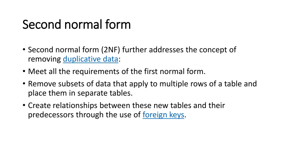 second normal form second normal form 1