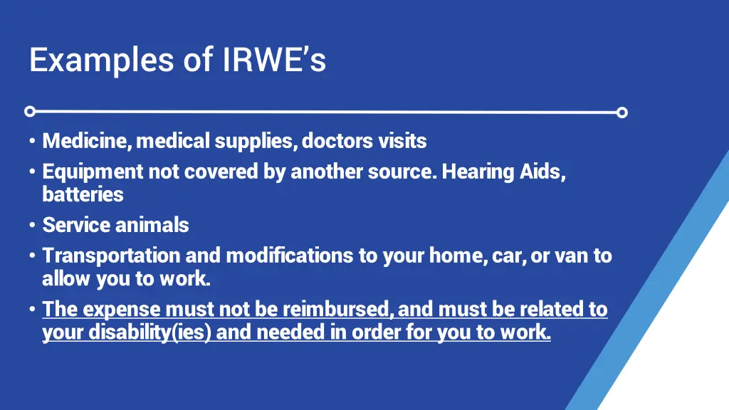 examples of irwe s