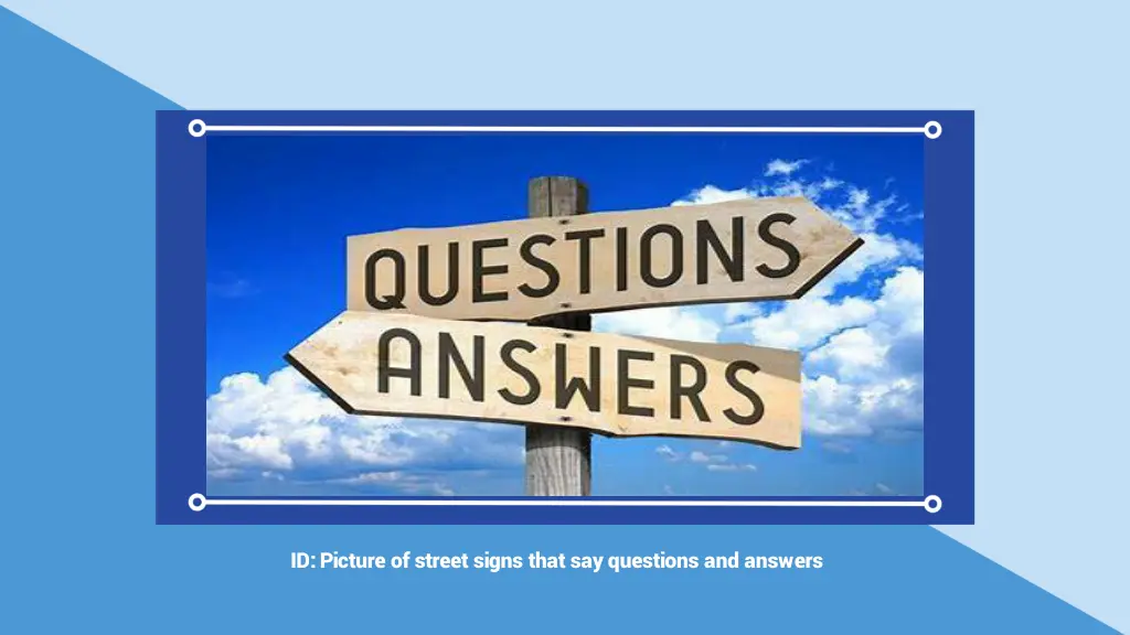 id picture of street signs that say questions