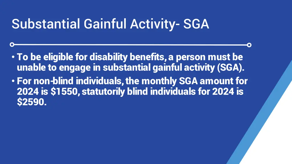 substantial gainful activity sga