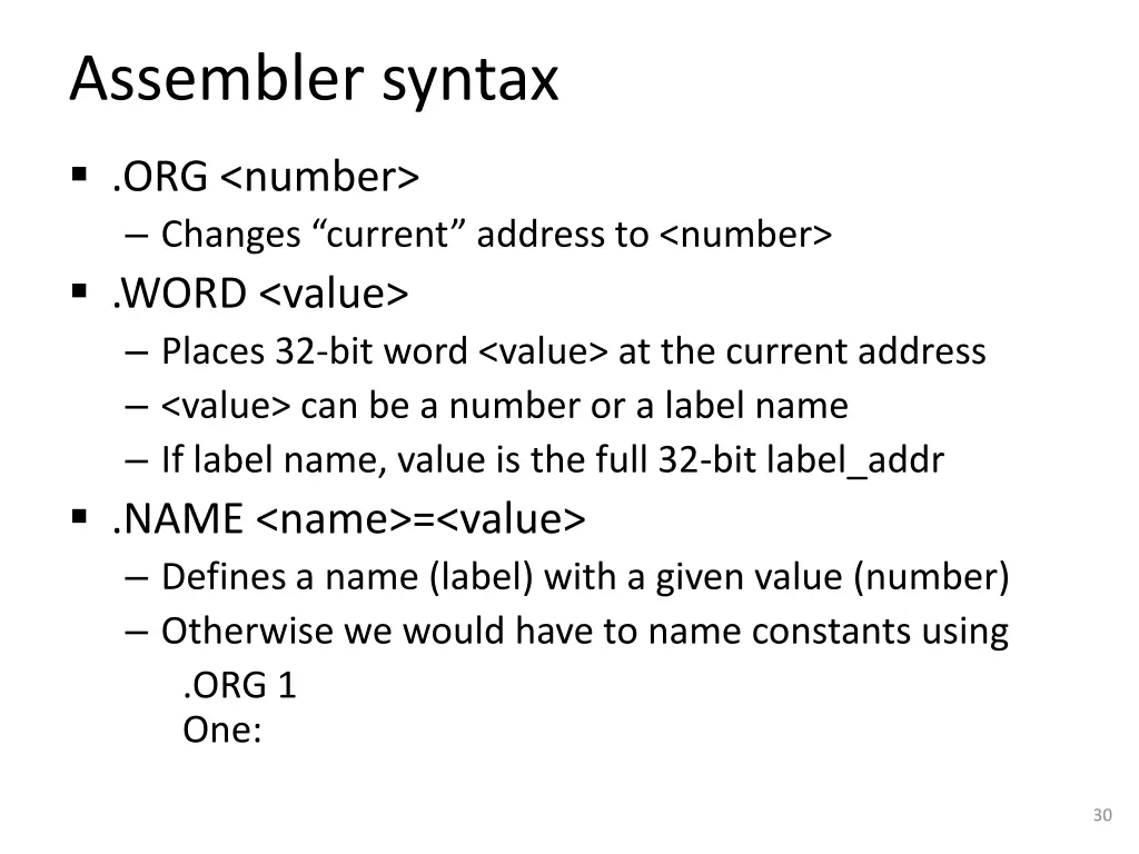 assembler syntax 1