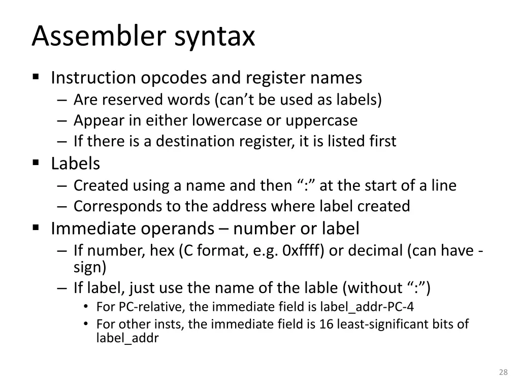 assembler syntax
