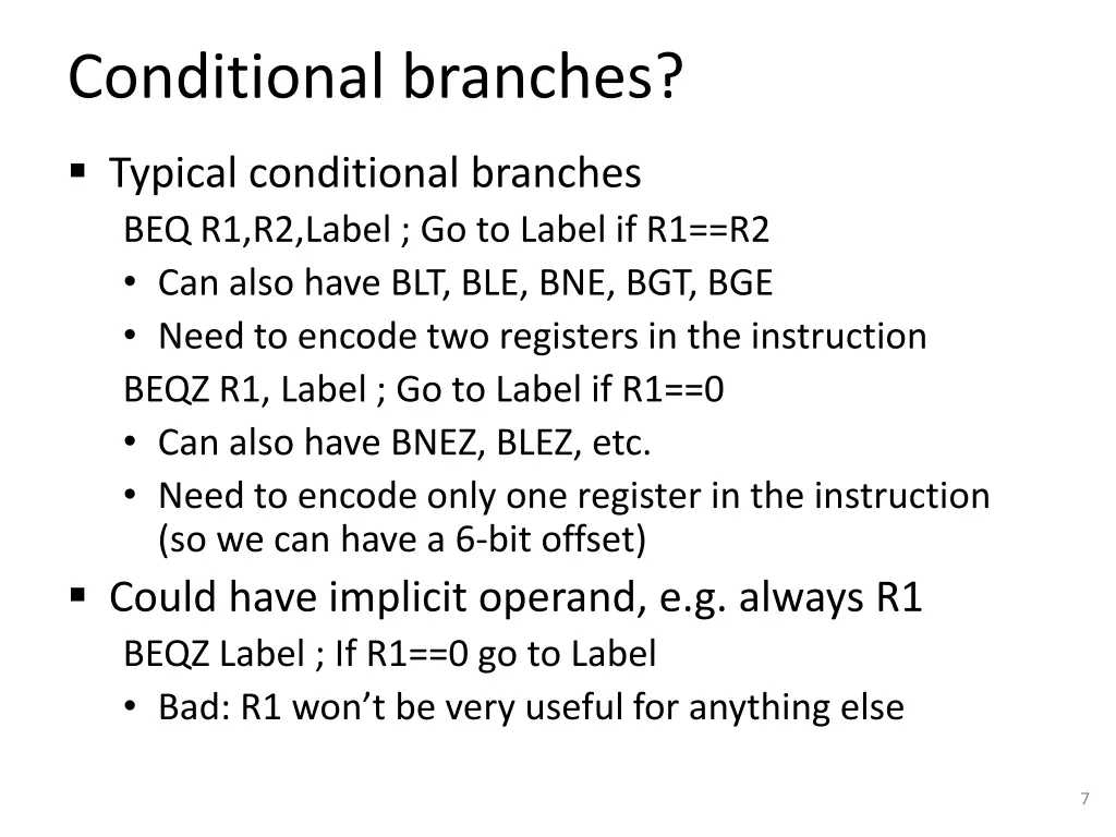 conditional branches