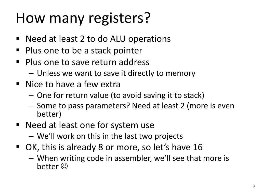 how many registers