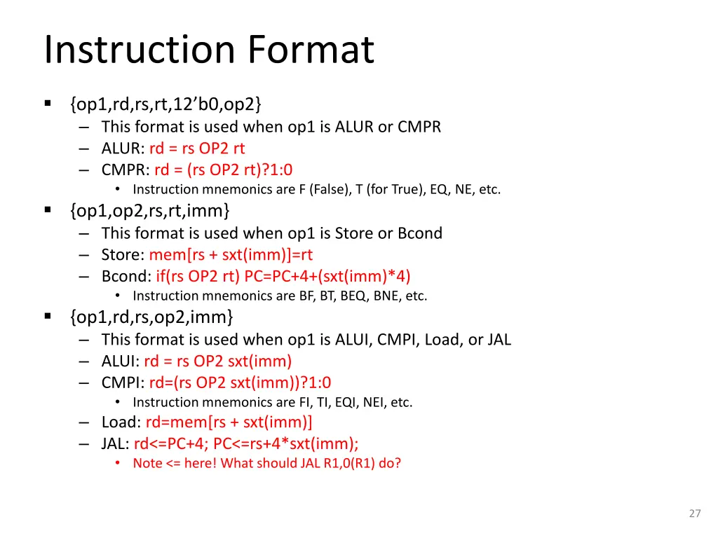 instruction format